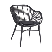 Deck Wicker Dining Chair Black