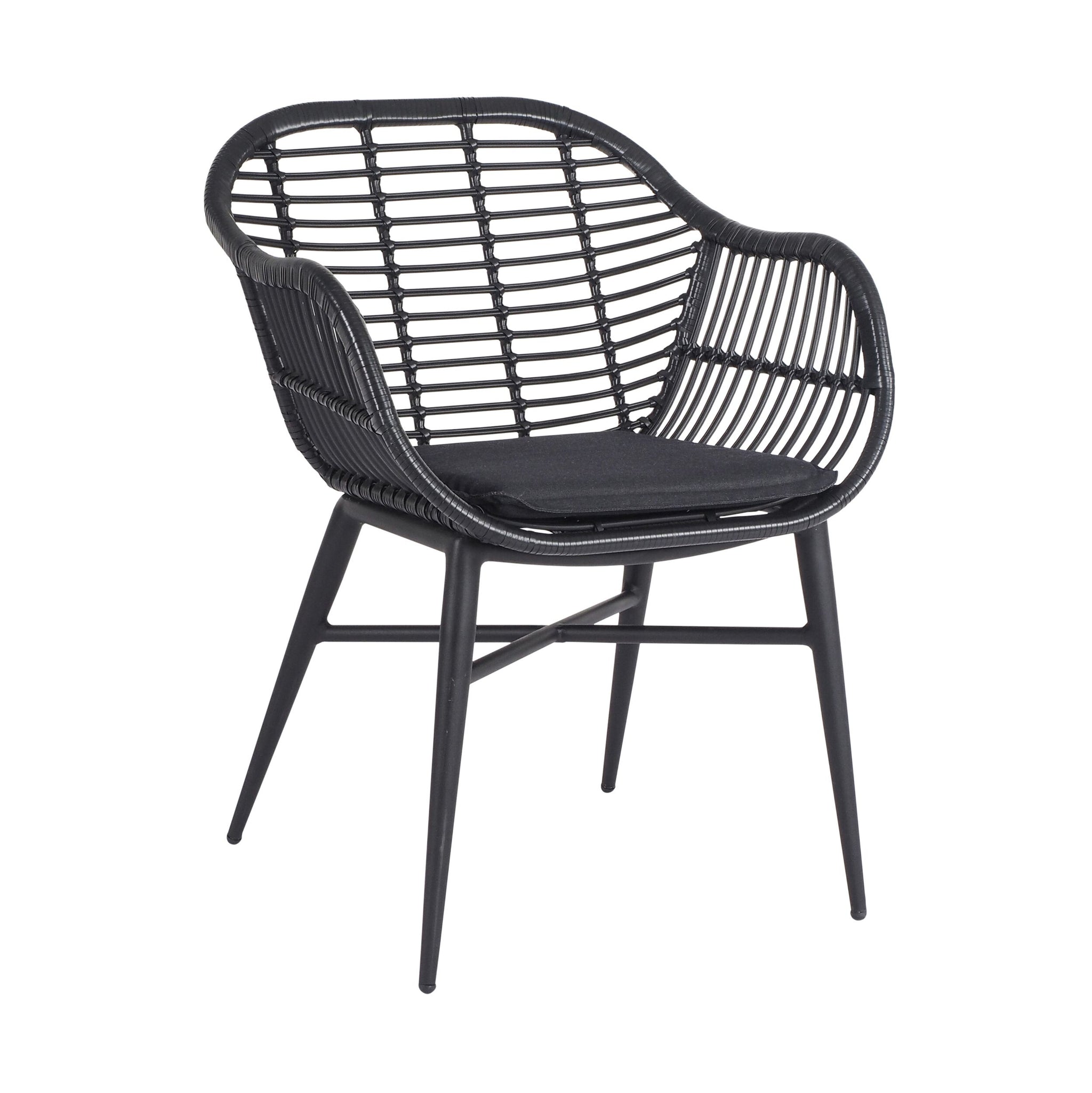 Reclaimed Teak Dining Table 320cm with 8 Black Wicker Deck Chairs