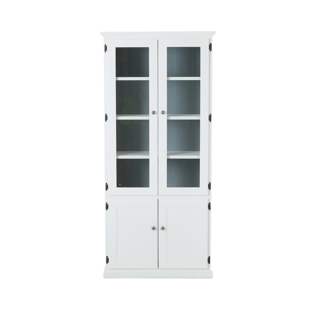 Armand 4 door Display Cabinet White with Grey Detail
