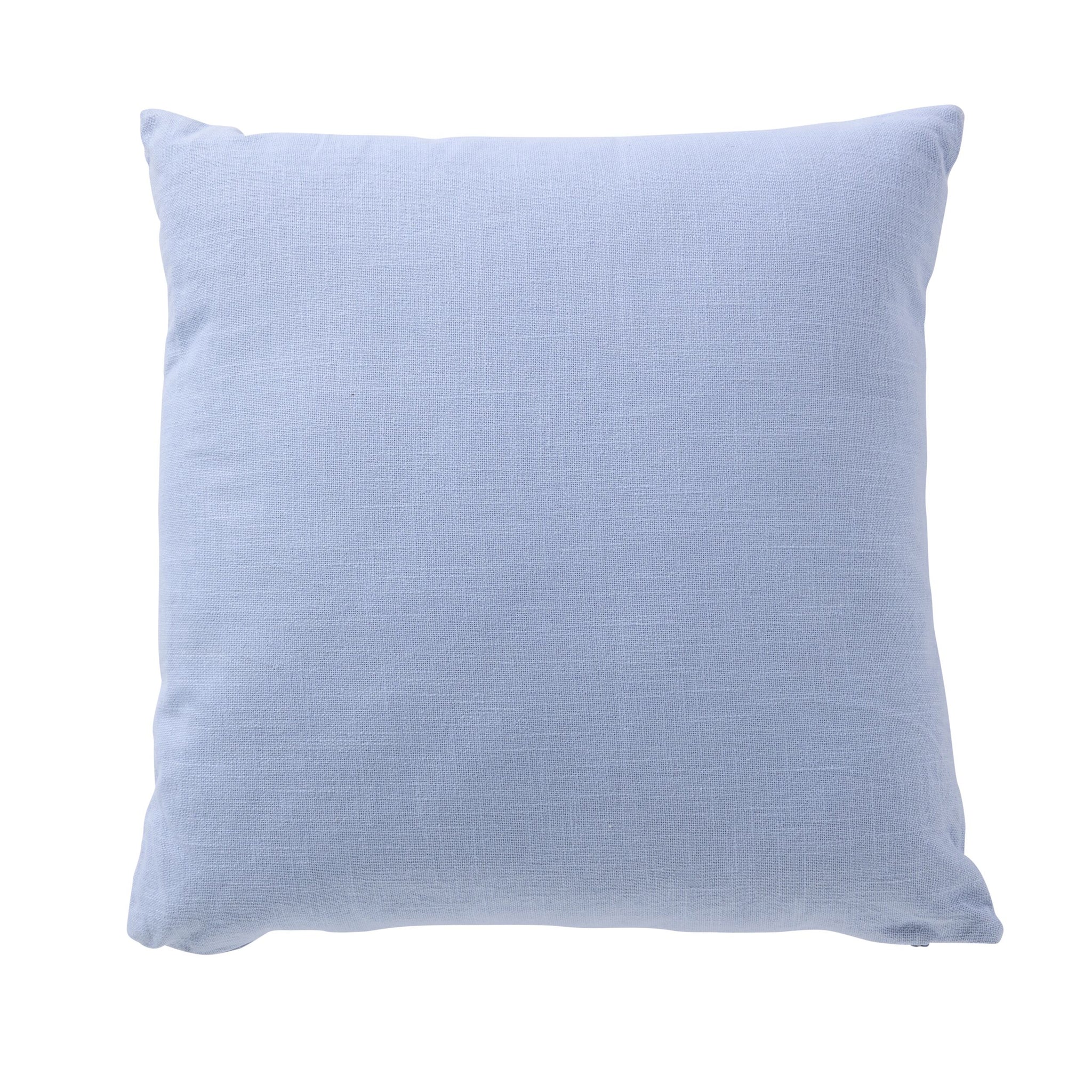 Erin Embroidered Slub Cotton Cushion Blue 50x50cm