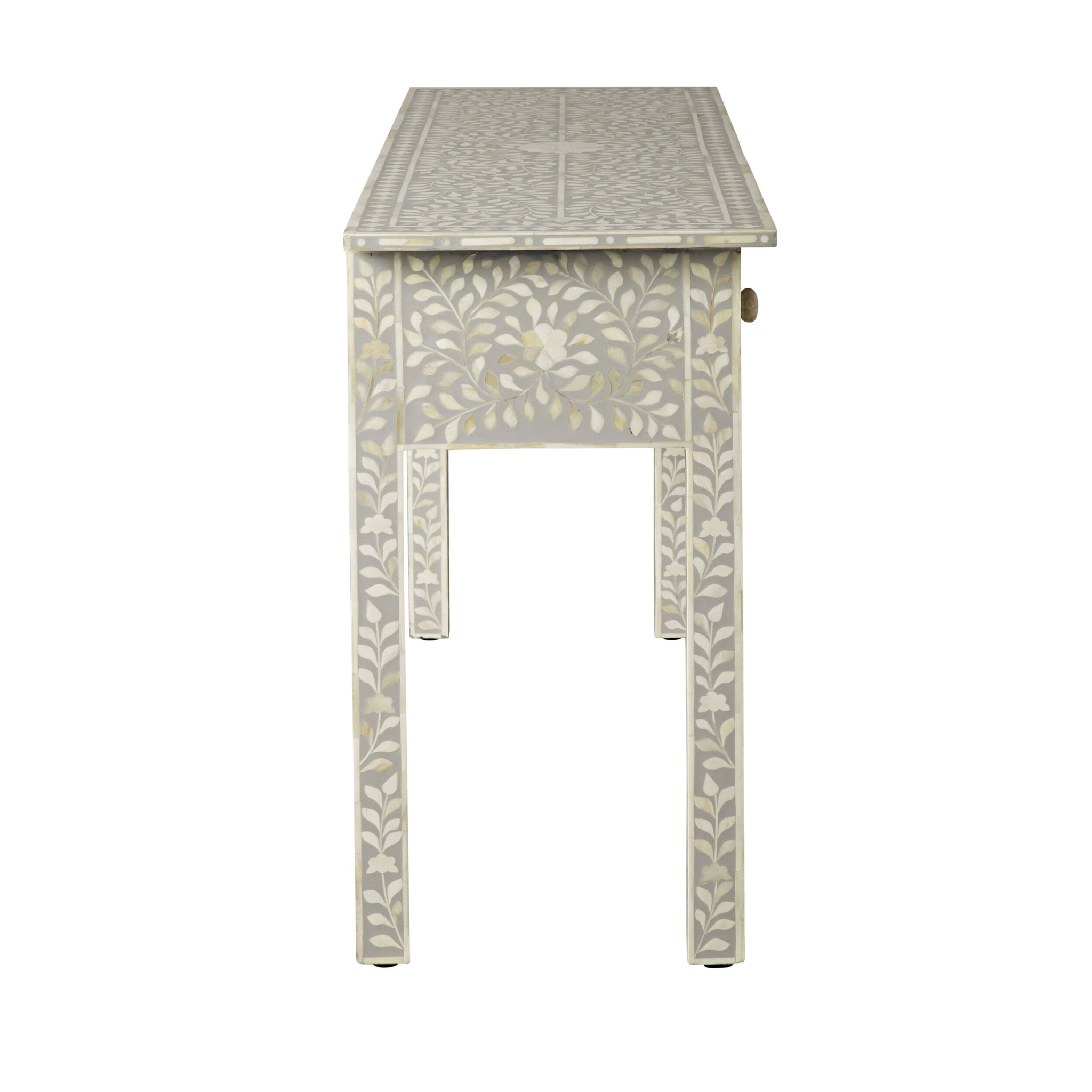 Nora Bone Inlay Console Table Grey