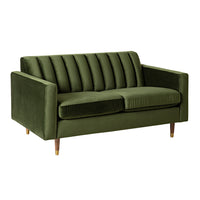 Stitch 2 Seater Velvet Sofa Juniper Olive