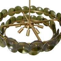 Sonny 8 Light Glass Chandelier Green 80cm Package