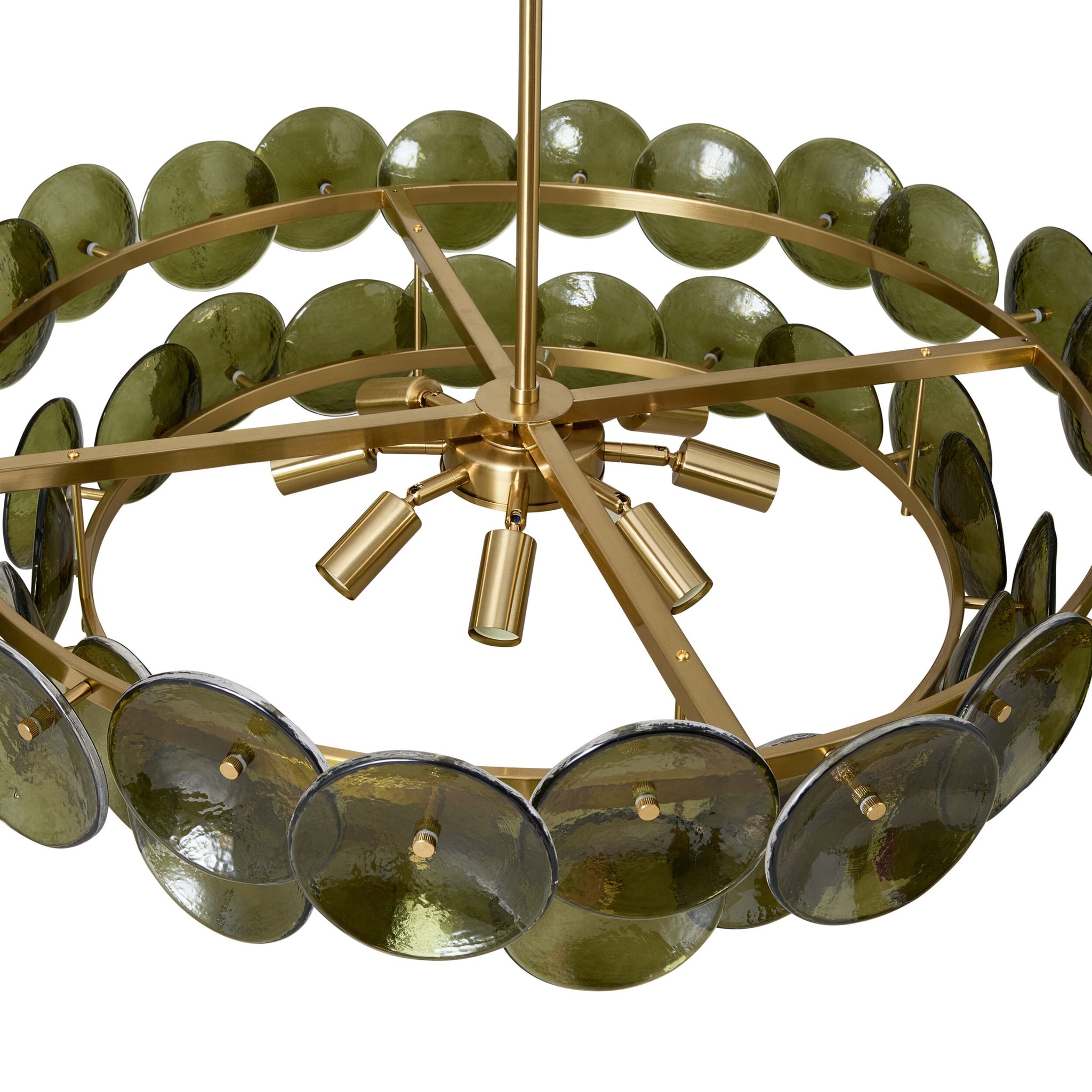 Sonny 8 Light Glass Chandelier Green 80cm Package
