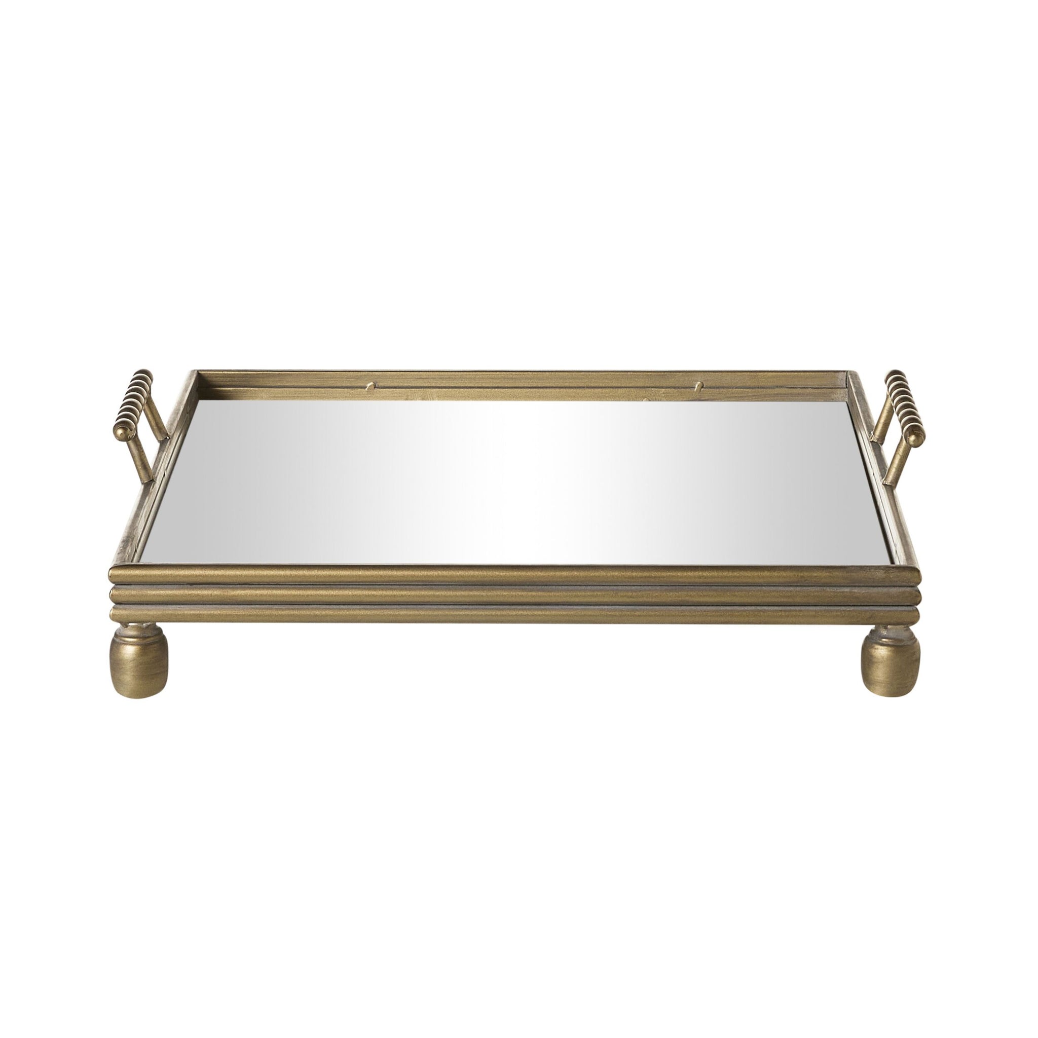 Bobble Handle Mirrored Tray 56cm