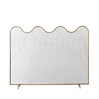 Wave Fire Screen Brass Antique