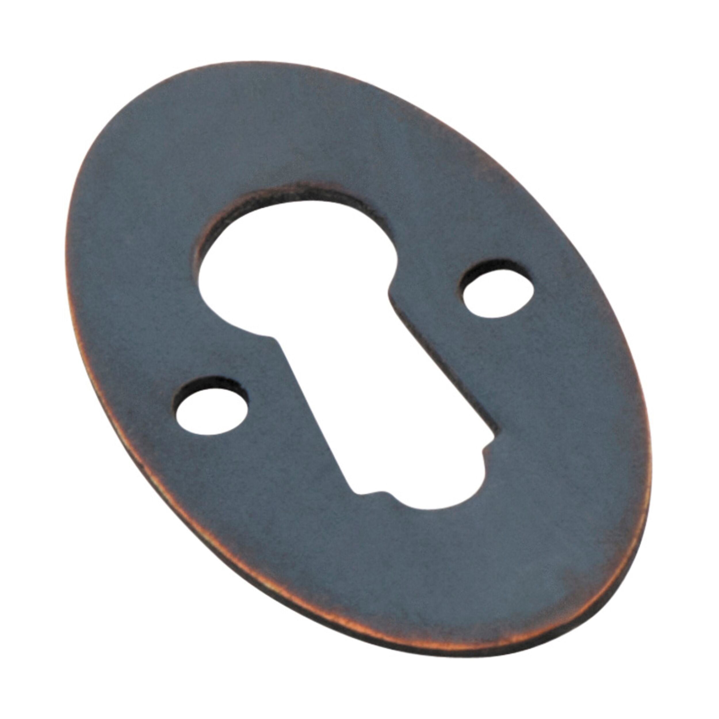 3813 Cupboard Escutcheon Oval Antique Copper H28XW16mm