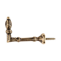 4646 Curtain Tie Back Hook Ornate Polished Brass P70mm