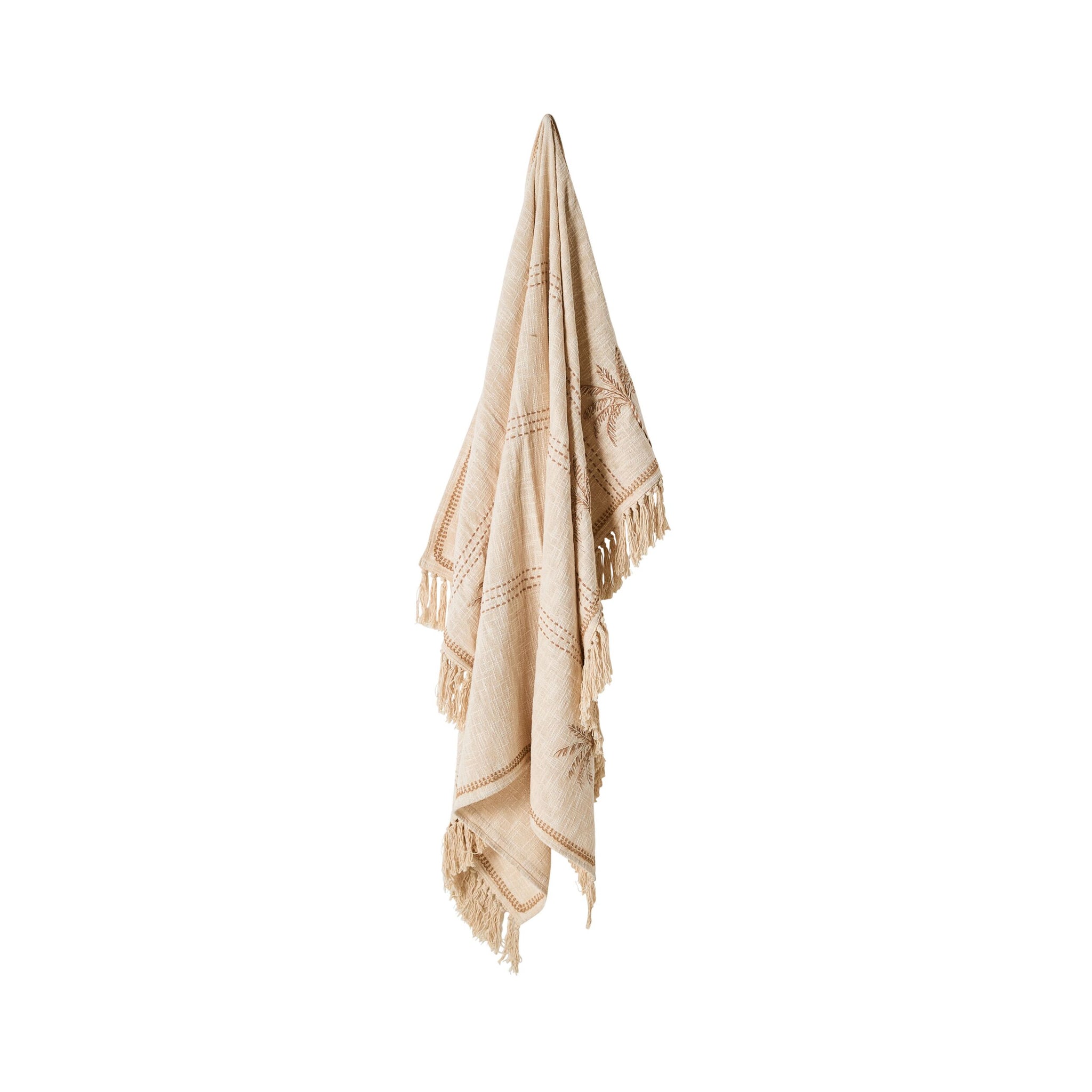 Stitch Palm Breeze Embroidered Throw