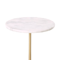Layla White Marble Round Side Table Large 35.5x61.5cm