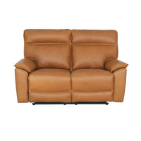 Dillon 2 Seater Leather Recliner Sofa Dakota Light Chestnut