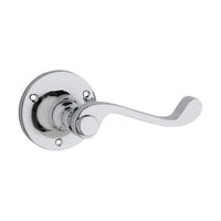 0793 Door Lever Milton Round Rose Pair Chrome Plated D63xP68mm