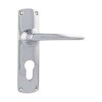 0820E Door Lever Retro Euro Pair Chrome Plated H150xW40xP57mm