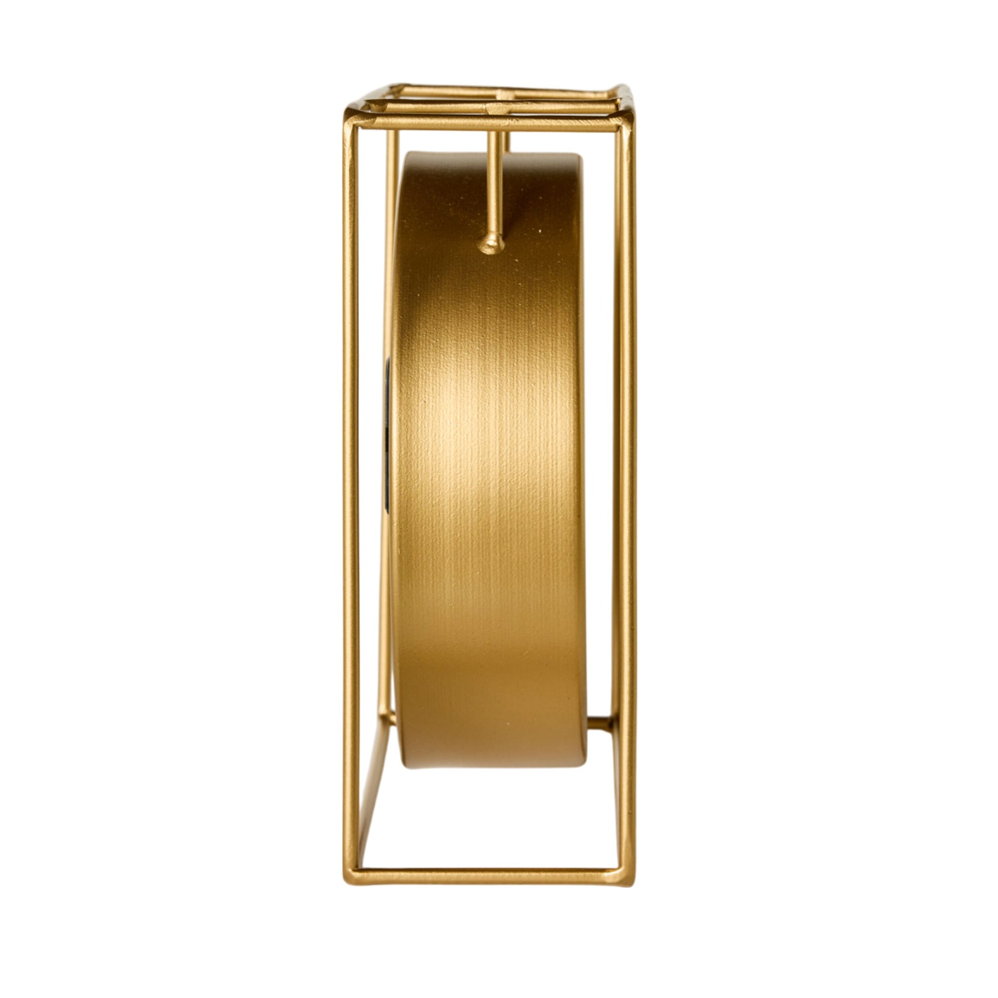 Caged Mantel Clock Gold 18x18x7cm