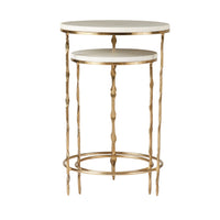 Iron Round Side Table With Marble Top 60cm