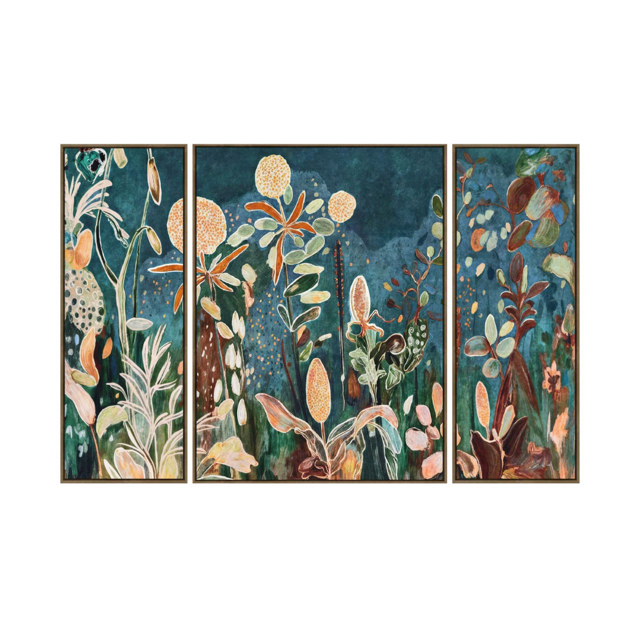 Luna Botanique Framed Textured Artwork Set of 3 180x120cm
