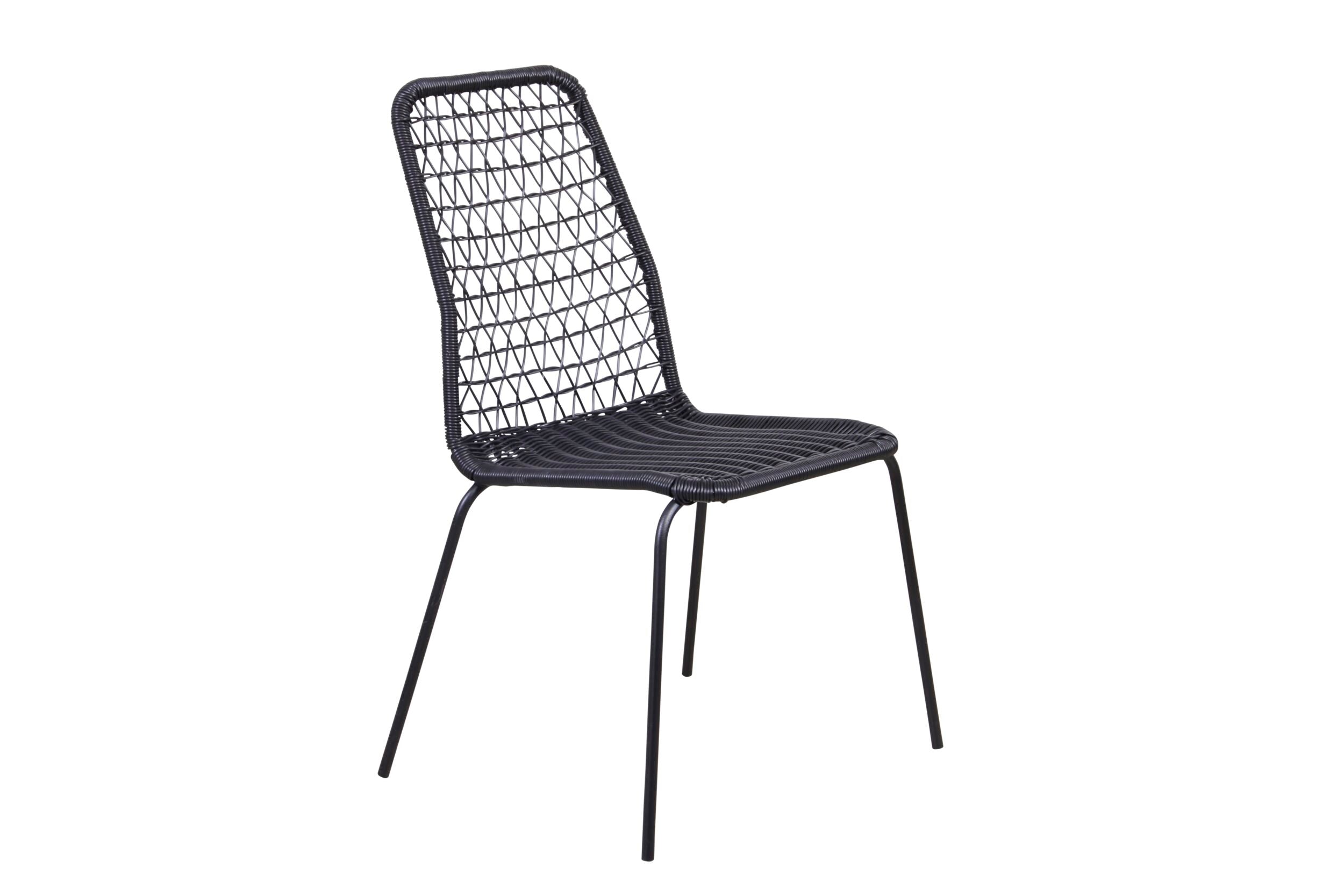 Cera Open Weave Dining Chair Black