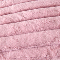 Luxe Rib Faux Fur Blanket Blush150x200cm
