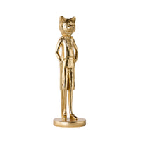 Dapper Cat Statue Gold 10x10x33cm