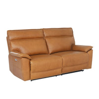 Dillon 3 Seater Leather Recliner Dakota Light Chestnut