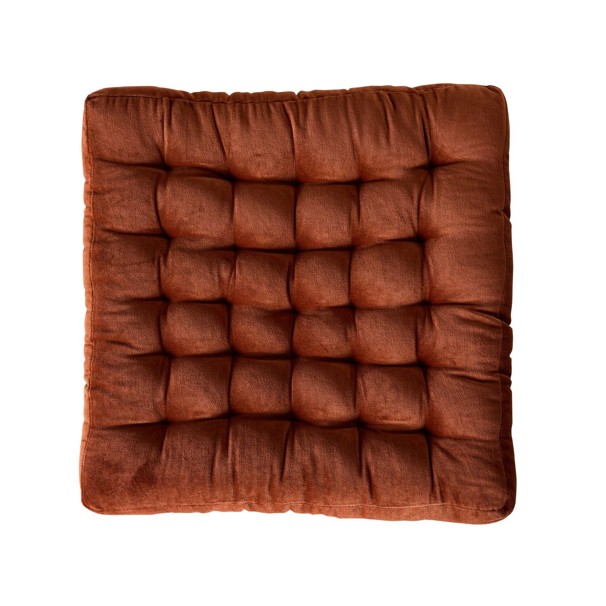 Samy Cotton Velvet Rust Seat Cushion