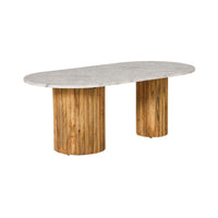 Cassius Double Pedestal Marble Top Coffee Table