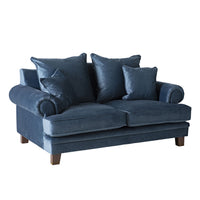 Lisette 2.5 Seater Luxe Velvet Sofa Marine Blue Custom C-006