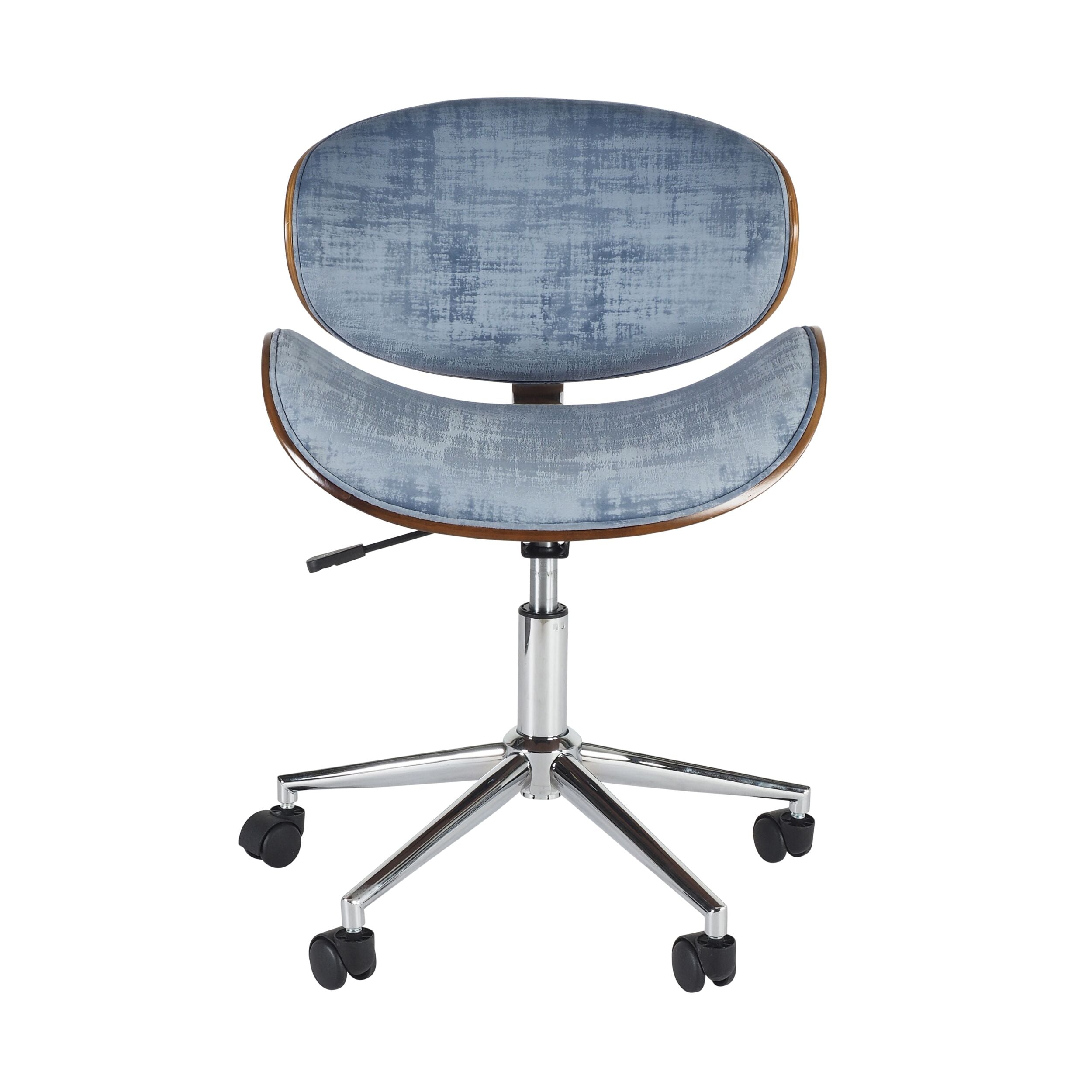 Jetson Desk Chair Timber Veneer Back Brushed Blue