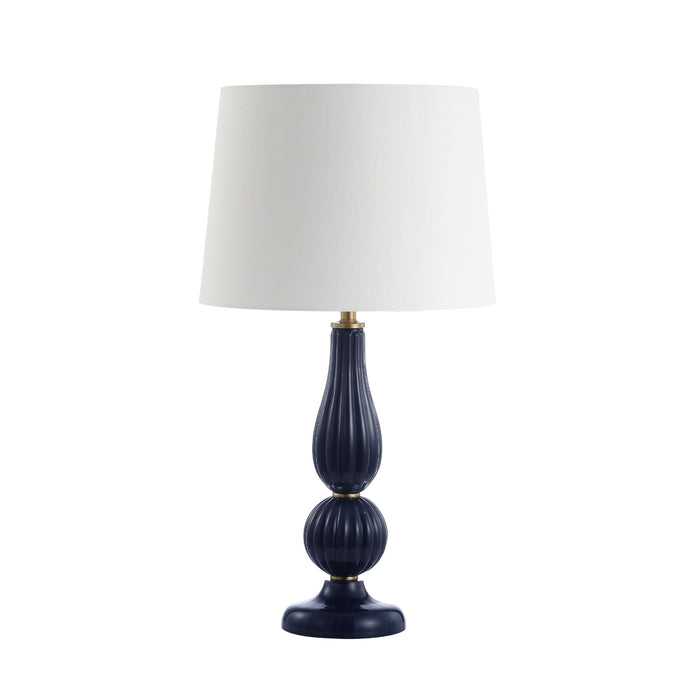 Santina Glass Table Lamp Navy 63cm