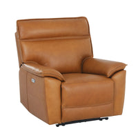 Dillon 1 Seater Leather Recliner Dakota Light Chestnut