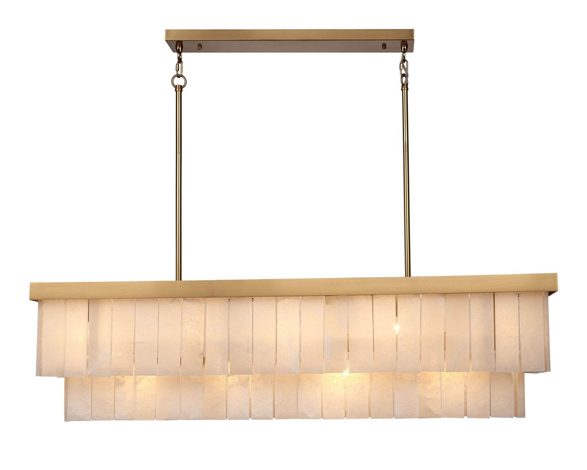 Aster 9 Light Rectangle Marble Chandelier 120x32cm