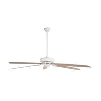 Byron Indoor AC Ceiling Fan - White & Oak Finish 178cm