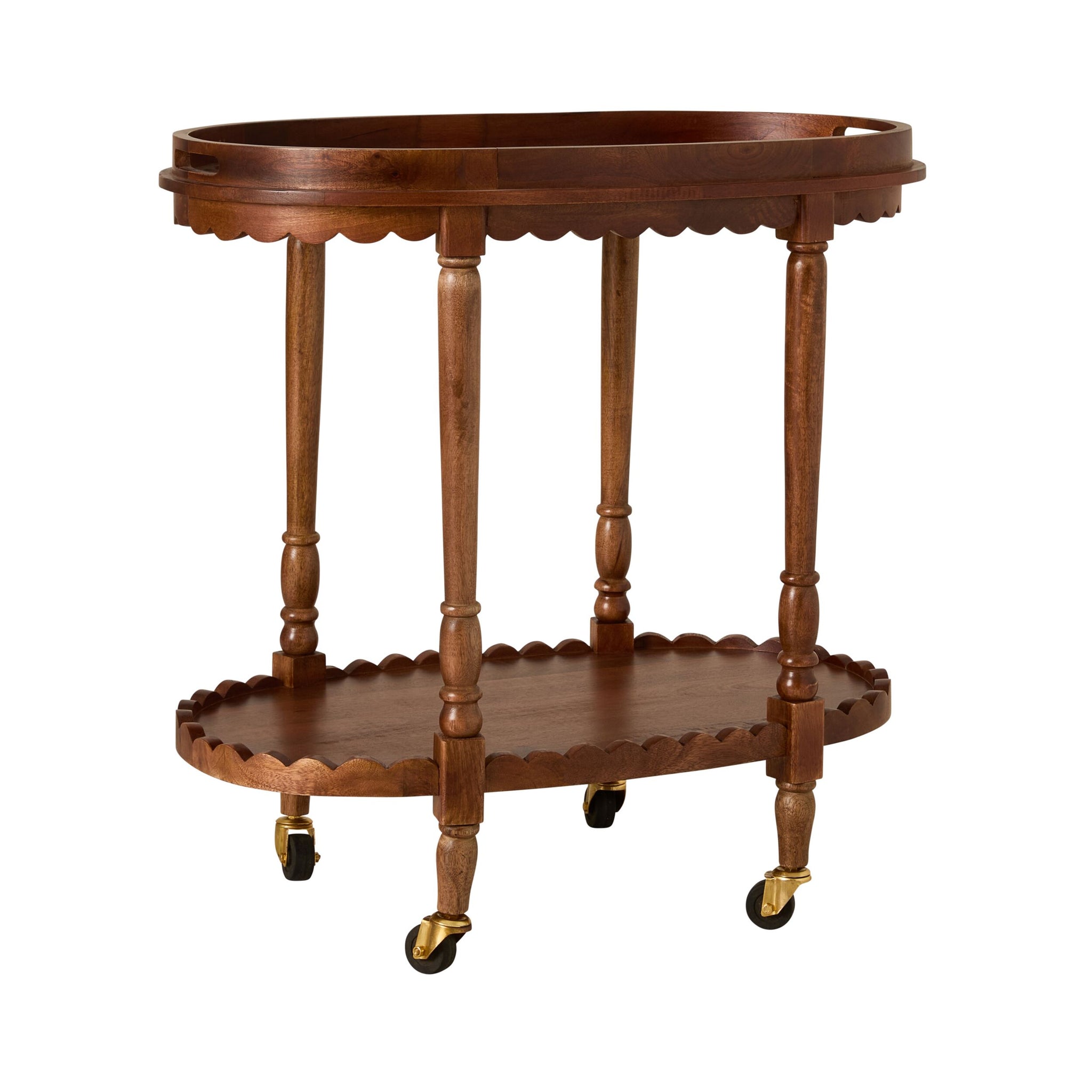 Sati Scalloped Wooden Trolley