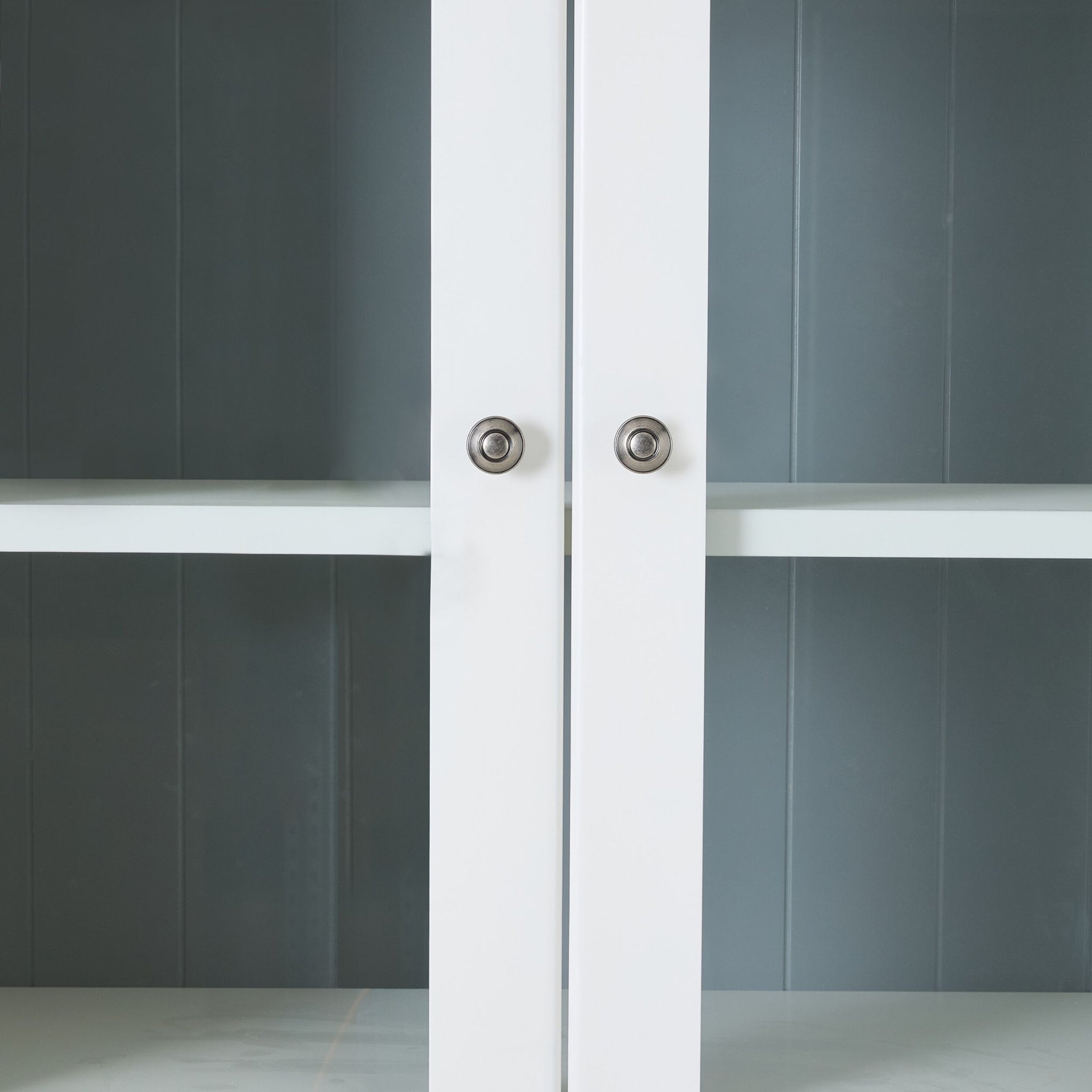Armand 4 door Display Cabinet White with Grey Detail