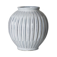 Salerno Ribbed Round Ceramic Vase