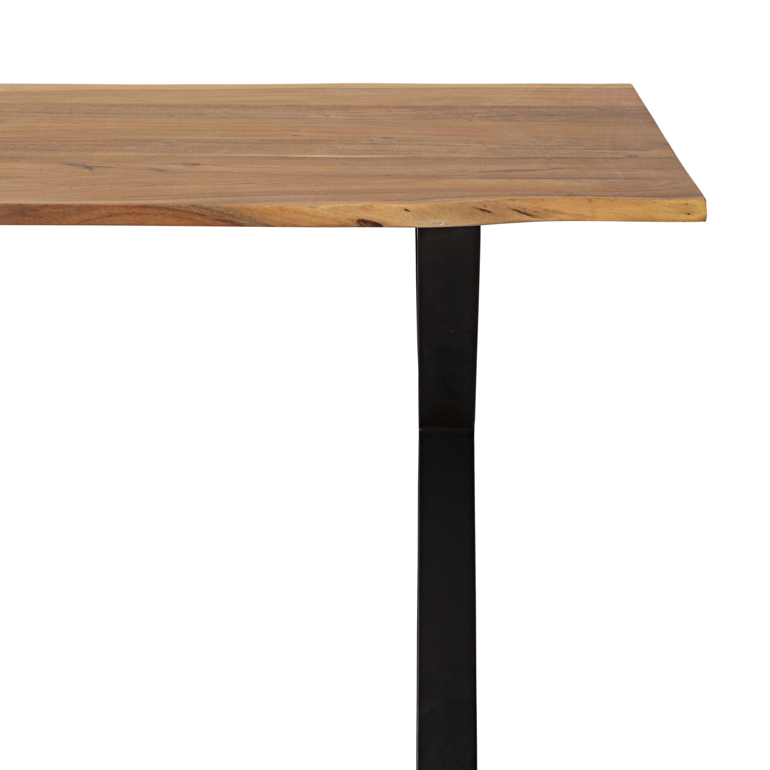 Live Edge Timber Dining Table with Cross Leg Base 160cm