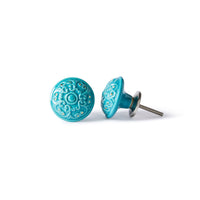 Fleur Ceramic Teal Knob 5cm