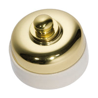 5101 Dimmer Ivory Porcelain Base Polished Brass D60xP48mm