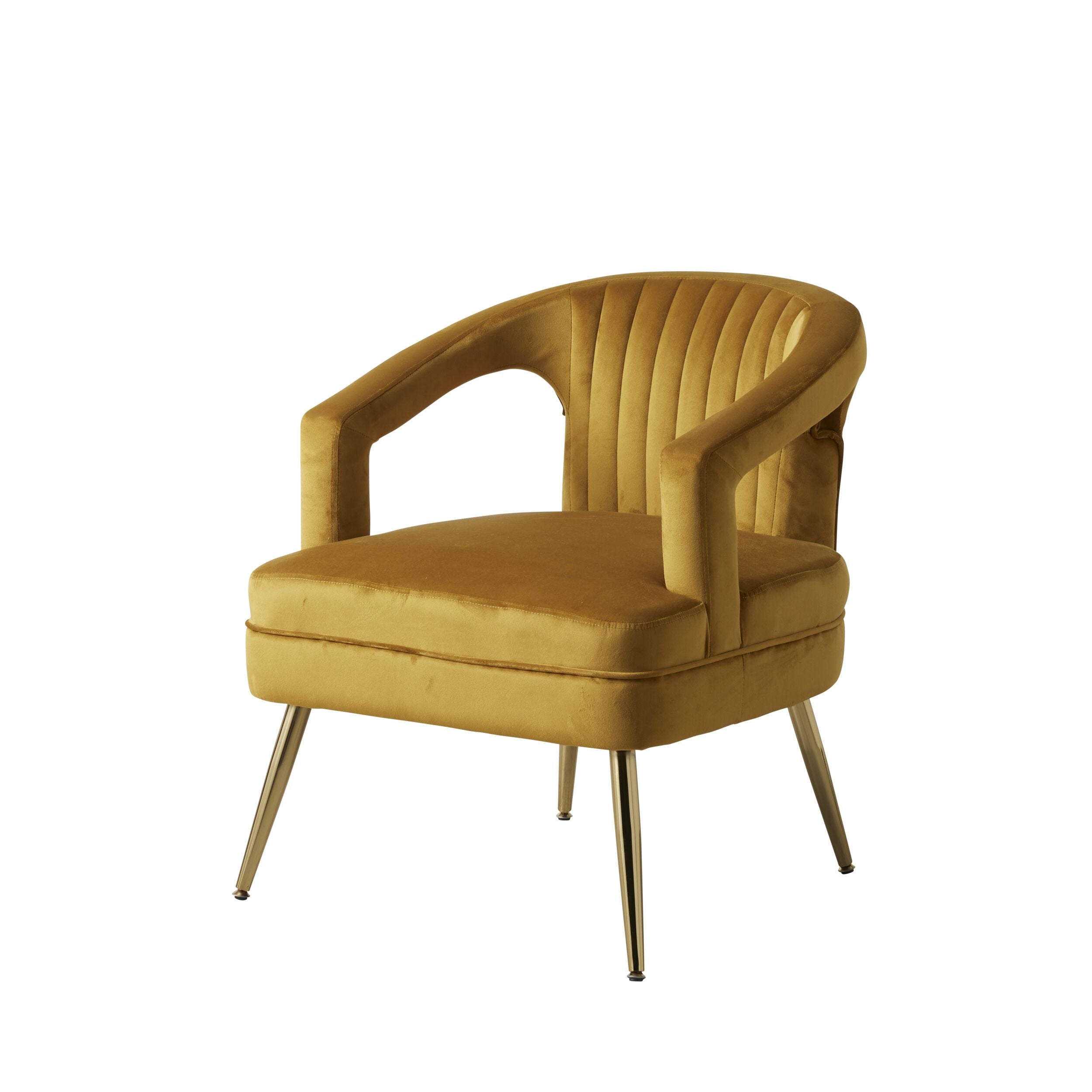 Demi Velvet Armchair Mustard