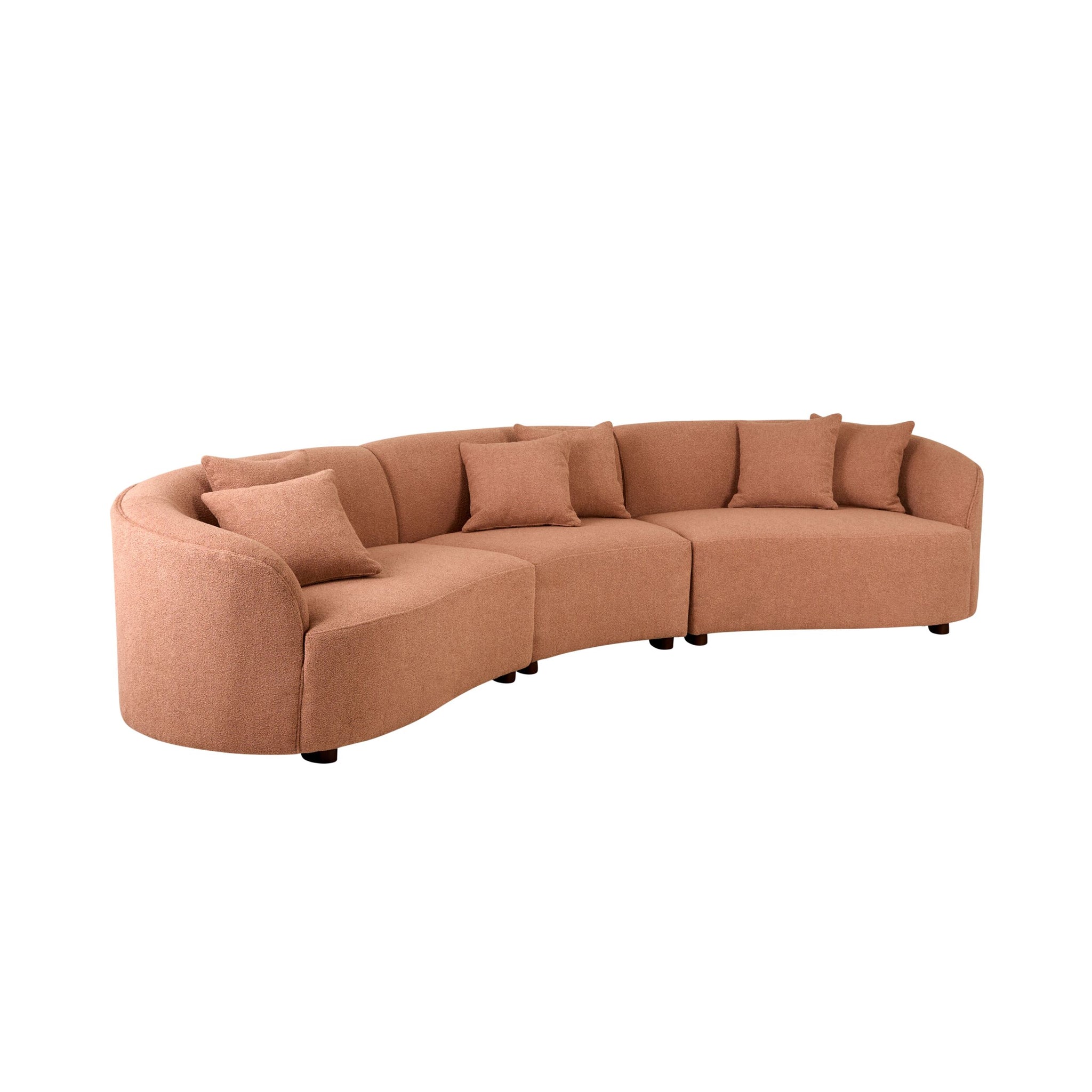 Alessa 4 Seater Sectional Sofa Luna Powder Pink