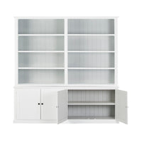 Armand 4 Door Library Shelving Unit 240 x 240cm White