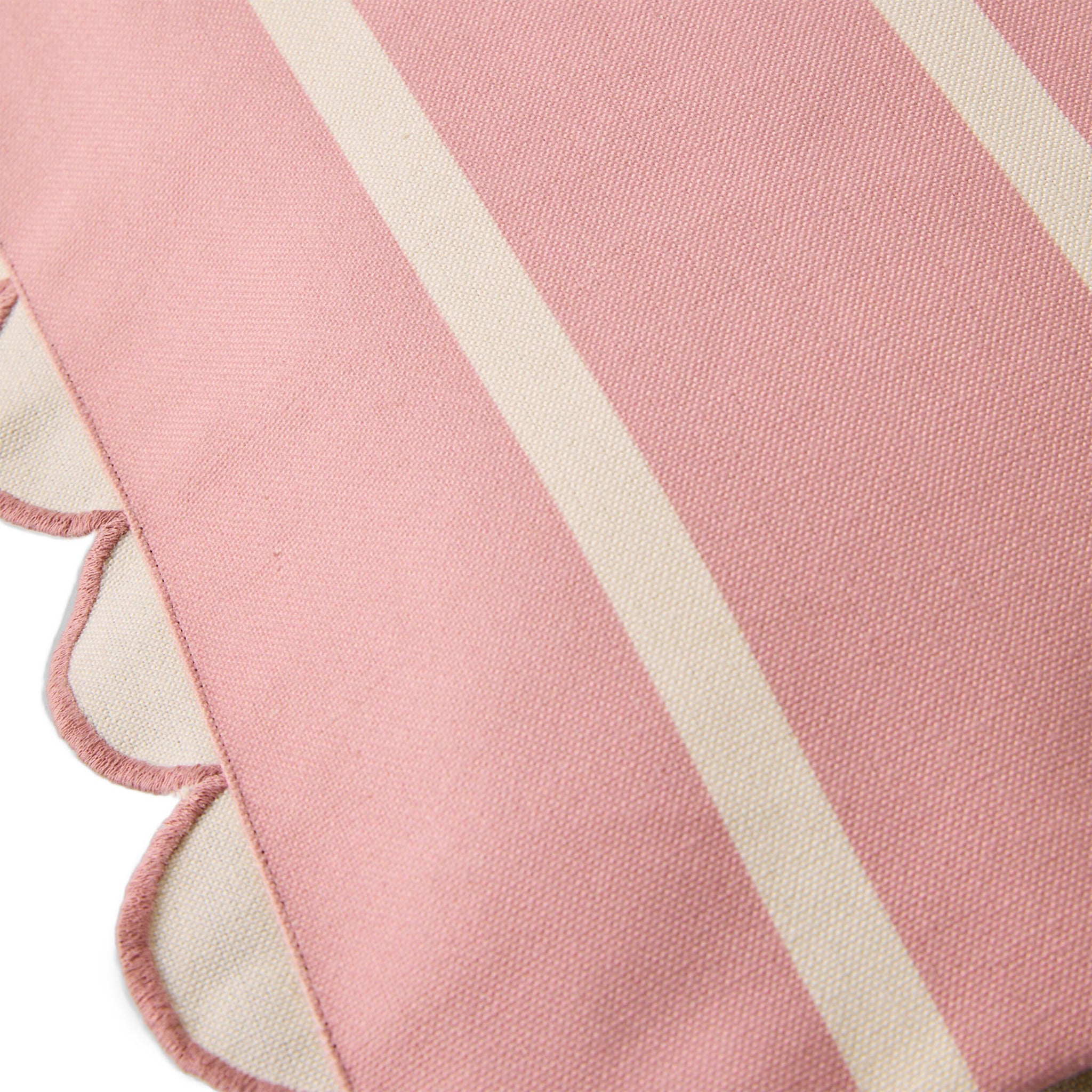 Aruba Scallop Edge Stripe Outdoor Cushion Berry 45x45cm