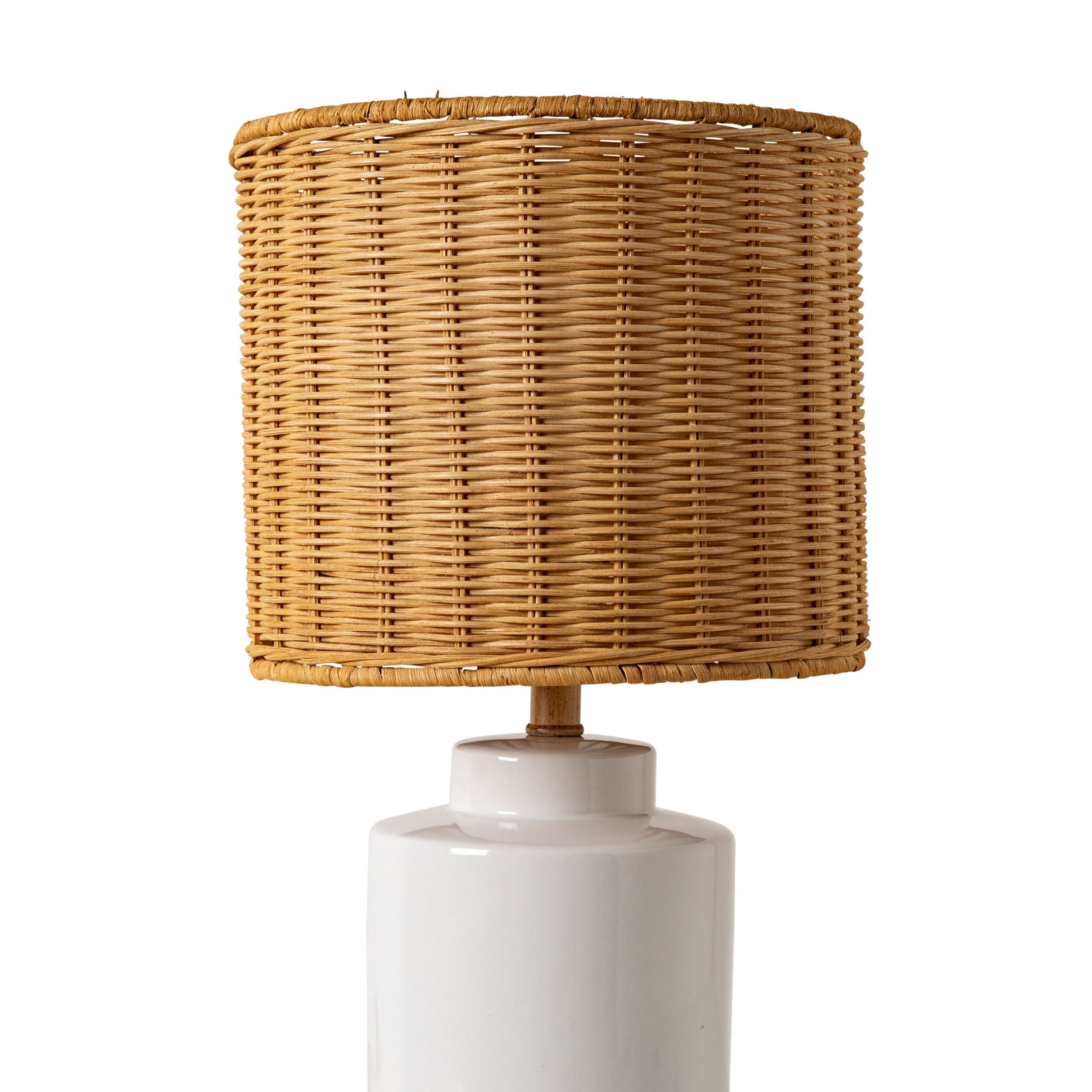 Joelle Rattan Natural/White Table Lamp 45cm