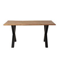 Live Edge Timber Dining Table with Cross Leg Base 160cm