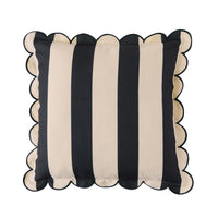 Aruba Scallop Edge Stripe Outdoor Cushion Onyx 45x45cm