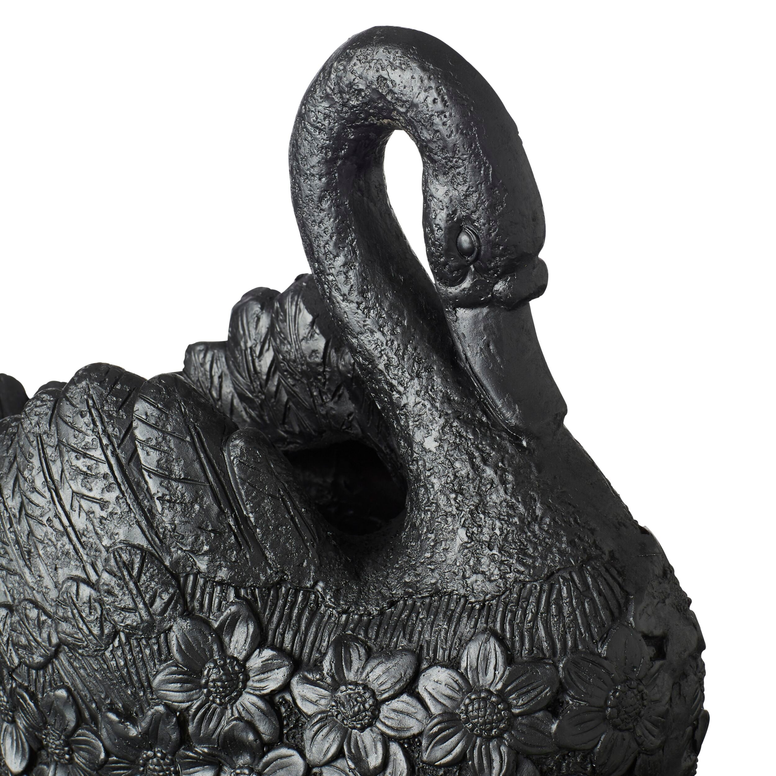 Swan Black Planter 43x39x22cm