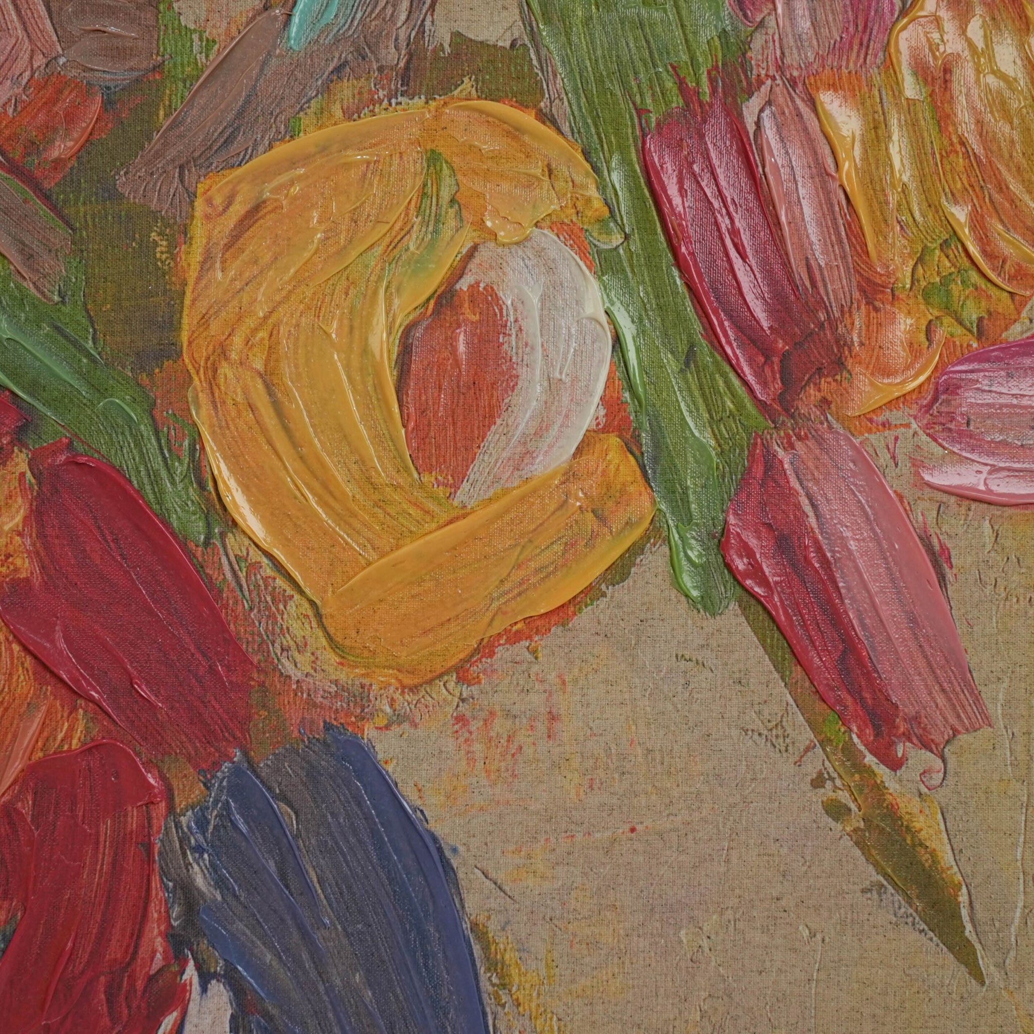 Sunburst Bouquet Framed Textured Print 100x135cm