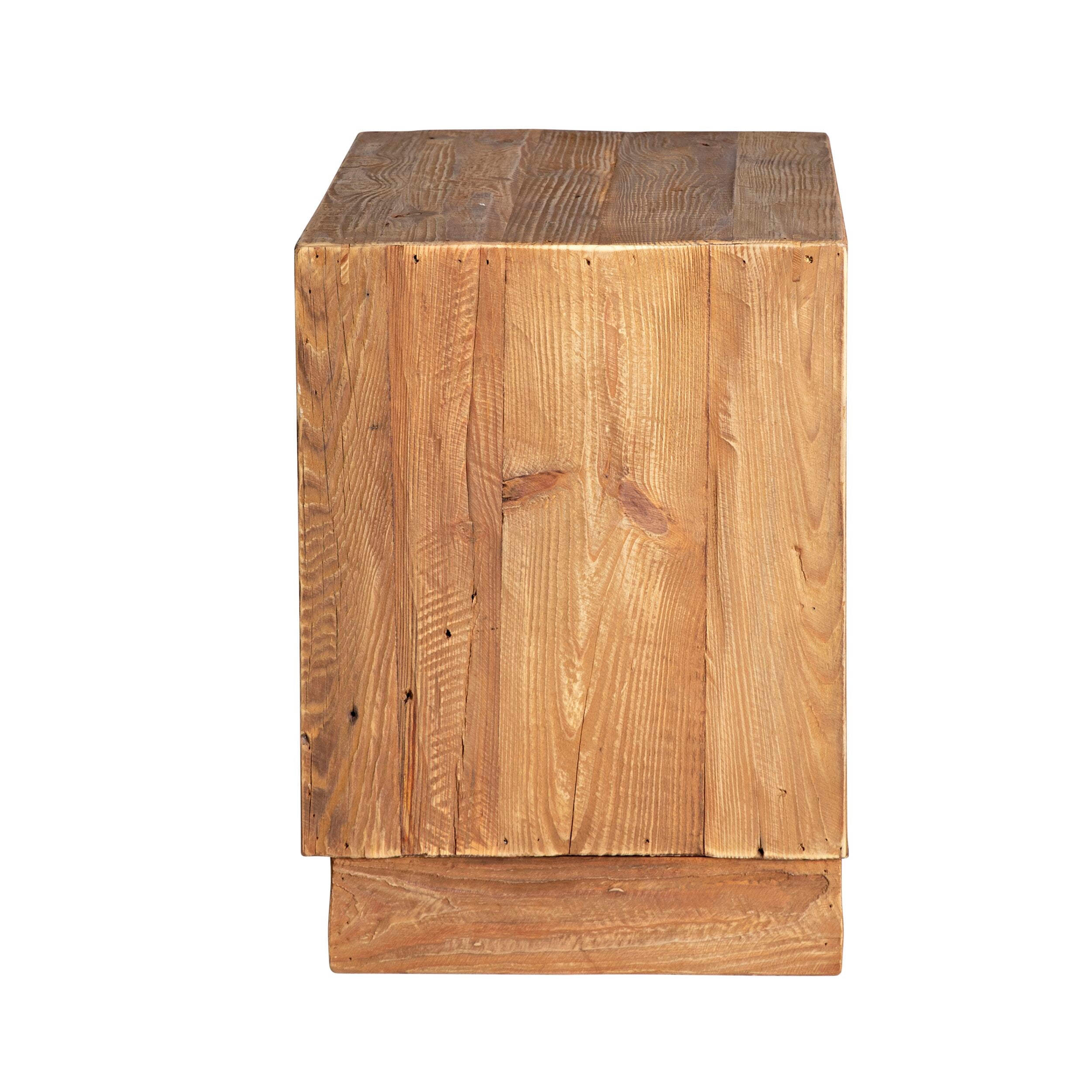 Kalise Reclaimed Timber Plinth Bedside Table