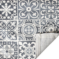 Carrelage Tile Hand Woven Soft Grey And Blue Runner 200x70cm