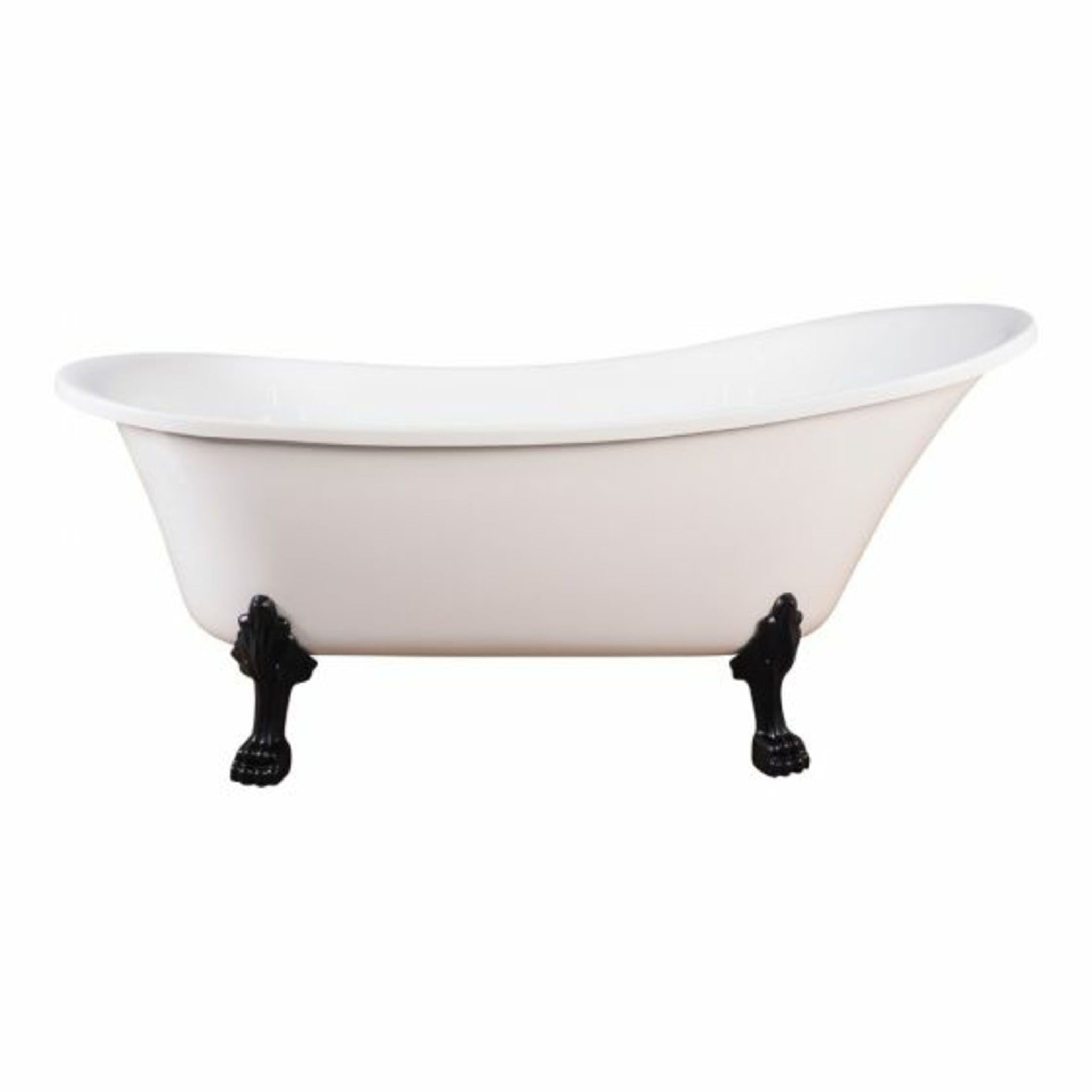 Alto White Bath 1700mm with Black Feet Package